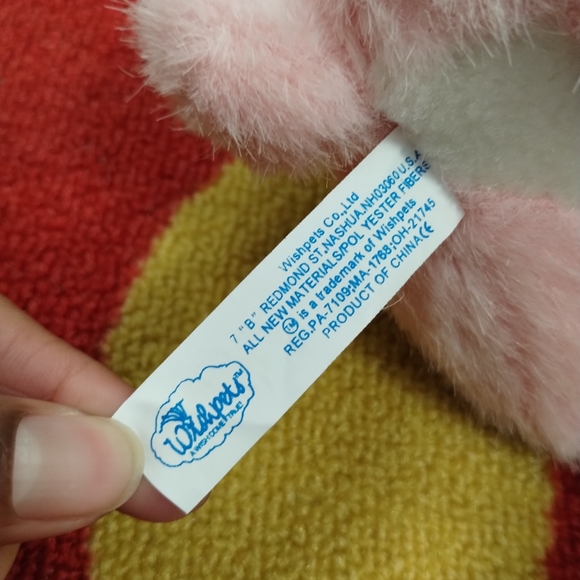 ✓Wishpets Pink  And White Easter Bunnies Hugging Rabbits Stuffed Animal Plush 8" - Picture 9 of 15